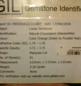 0.36ct GIL CERTIFIED ALEXANDERITE all natural! !!!